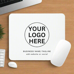 Aangepaste Zakelijke Logo & Tekst l Zwart & Wit Pr Muismat