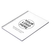 Aangepaste Zakelijke Logo & Tekst l Zwart & Wit Pr Notitieboek (Linkerzijde)