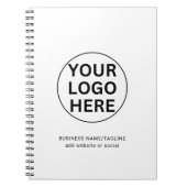 Aangepaste Zakelijke Logo & Tekst l Zwart & Wit Pr Notitieboek (Voorkant)