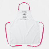 Aangepaste Zakelijke Logo & Tekst l Zwart & Wit Pr Schort (Voorkant)