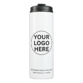 Aangepaste Zakelijke Logo & Tekst l Zwart & Wit Pr Thermosbeker (Voorkant)