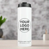 Aangepaste Zakelijke Logo & Tekst l Zwart & Wit Pr Thermosbeker