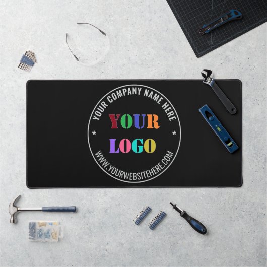 Aangepaste zakelijke logo-tekst merk deskmat voorb bureaumat (Werkstation)