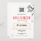 Aangepaste Zakelijke Logo & Tekst Modern Halloween Kaart (Voorkant / Achterkant)