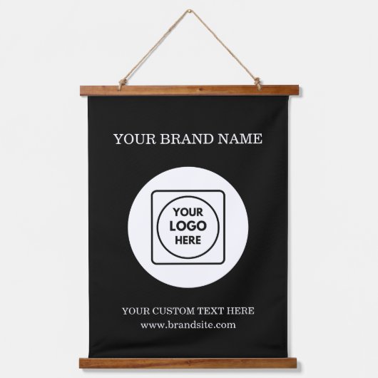 Aangepaste Zakelijke Logo Tekst Muur Branding Temp Hangend Wandkleed (Voorkant)