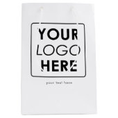 Aangepaste zakelijke Logo & tekst Professional Medium Cadeauzakje (Voorkant)