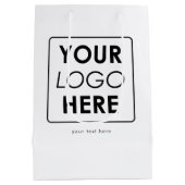 Aangepaste zakelijke Logo & tekst Professional Medium Cadeauzakje (Achterkant)