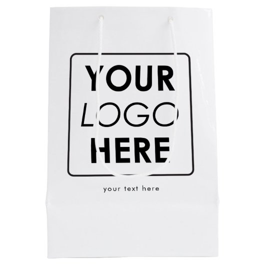 Aangepaste zakelijke Logo & tekst Professional Medium Cadeauzakje (Achterkant)