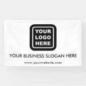 Aangepaste zakelijke logo-tekst promotioneel spandoek (Horizontaal)