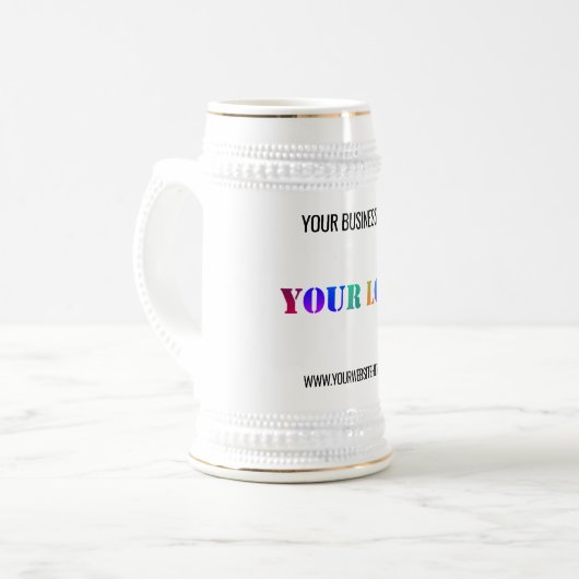 Aangepaste zakelijke Logo Tekst Promotionele Biers Bierpul (Voorkant links)