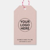 Aangepaste Zakelijke Logo & Tekst Promotionele Blu Cadeaulabel (Voorkant)