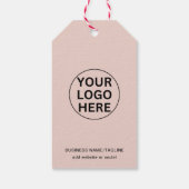 Aangepaste Zakelijke Logo & Tekst Promotionele Blu Cadeaulabel (Achterkant)