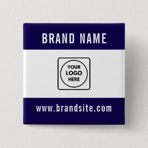 Aangepaste zakelijke logo-tekst promotionele brand vierkante button 5,1 cm