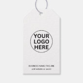 Aangepaste Zakelijke Logo & Tekst Promotionele Wit Cadeaulabel (Voorkant)