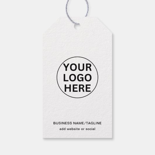 Aangepaste Zakelijke Logo & Tekst Promotionele Wit Cadeaulabel (Achterkant)