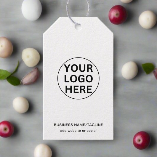 Aangepaste Zakelijke Logo & Tekst Promotionele Wit Cadeaulabel