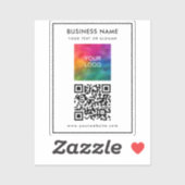 Aangepaste zakelijke Logo tekst QR code Sjabloon B Sticker (Vel)