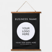 Aangepaste zakelijke Logo Tekst Sjabloon Promotion Hangend Wandkleed (Voorkant)