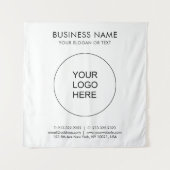 Aangepaste zakelijke logo-tekst vierkant sjabloon wandkleed (Voorkant)
