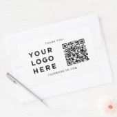 Aangepaste zakelijke Logo, tekst, website, Qr-code Rechthoekige Sticker (Envelop)