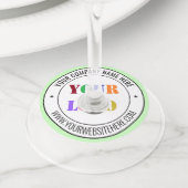 Aangepaste Zakelijke Logo Tekst Wijn Glas Label Sj (Dichtbij)