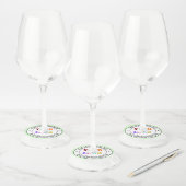 Aangepaste Zakelijke Logo Tekst Wijn Glas Label Sj (Set)