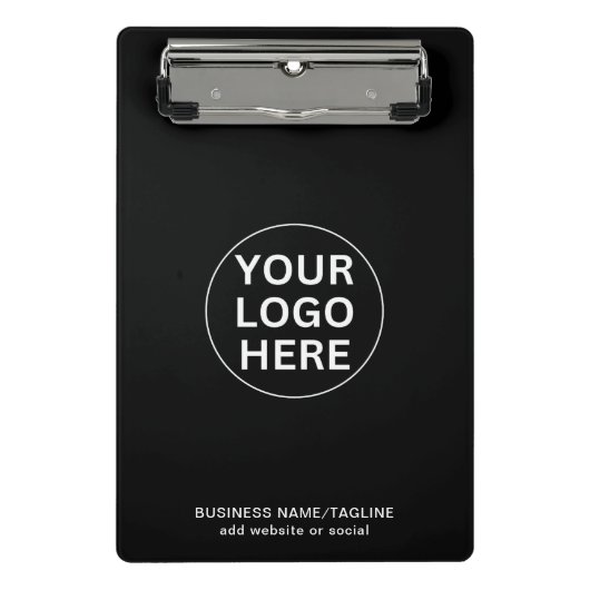 Aangepaste Zakelijke Logo & Tekst Zwart & Wit Prom Mini Klembord (Voorkant)