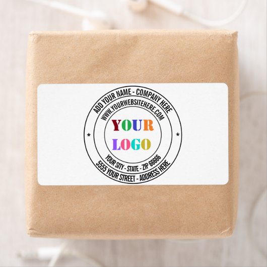 Aangepaste zakelijke Logo Tekstnaam Info Adreslabe Etiket (Insitu)