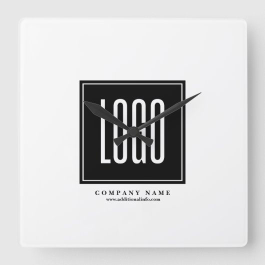 Aangepaste zakelijke Logo Vierkante Klok (Voorkant)