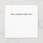 Aangepaste zakelijke Logo Vierkante Visitekaartje (Achterkant)