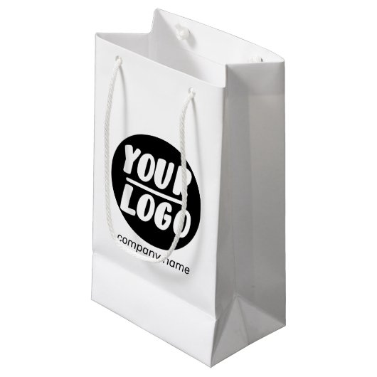 Aangepaste zakelijke Logo voegt bedrijfsnaam toe Klein Cadeauzakje (Voorkant Gekanteld)