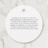 Aangepaste zakelijke Logo voor bedrijven Bedankjes Labels (Achterkant)