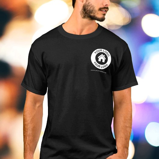 Aangepaste zakelijke Logo Website Mannen zwart T-shirt