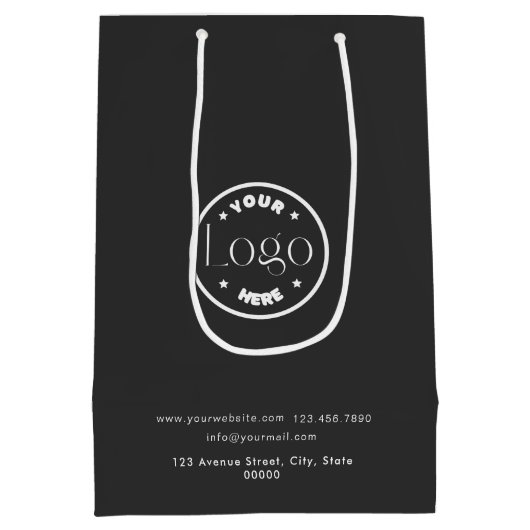 Aangepaste zakelijke Logo | Website Professional Medium Cadeauzakje (Achterkant)