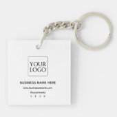 Aangepaste zakelijke Logo-website Social Media Sleutelhanger (Achterkant)