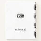 Aangepaste zakelijke Logo White Notitieboek (Achterkant)