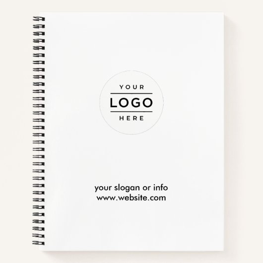 Aangepaste zakelijke Logo White Notitieboek (Voorkant)