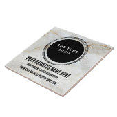 Aangepaste zakelijke Logo, witte en goudmarmer Tegeltje (Zijkant)