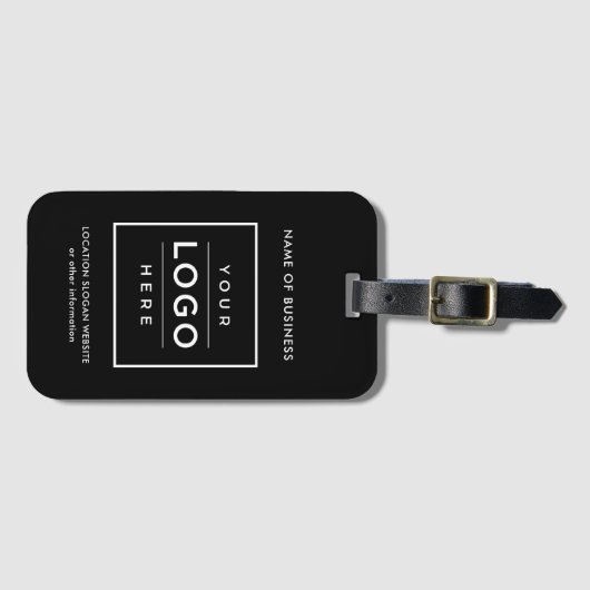 Aangepaste zakelijke Logo zwart-wit Bagagelabel (Voorkant (horizontaal))