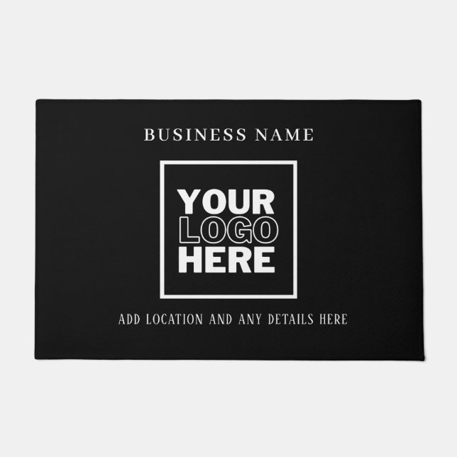 Aangepaste zakelijke Logo zwart-wit Deurmat (Voorkant)