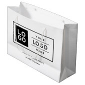 Aangepaste zakelijke Logo zwart-wit Groot Cadeauzakje (Voorkant Gekanteld)