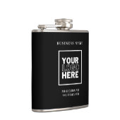 Aangepaste zakelijke Logo zwart-wit Heupfles (Rechts)