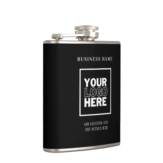 Aangepaste zakelijke Logo zwart-wit Heupfles (Rechts)