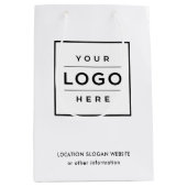 Aangepaste zakelijke Logo zwart-wit Medium Cadeauzakje (Voorkant)