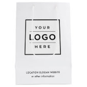 Aangepaste zakelijke Logo zwart-wit Medium Cadeauzakje (Achterkant)