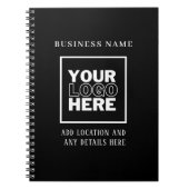 Aangepaste zakelijke Logo zwart-wit Notitieboek (Voorkant)