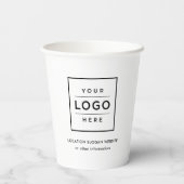 Aangepaste zakelijke Logo zwart-wit Papieren Bekers (Achterkant)