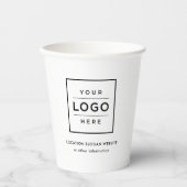 Aangepaste zakelijke Logo zwart-wit Papieren Bekers (Voorkant)