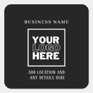 Aangepaste zakelijke Logo zwart-wit Vierkante Sticker