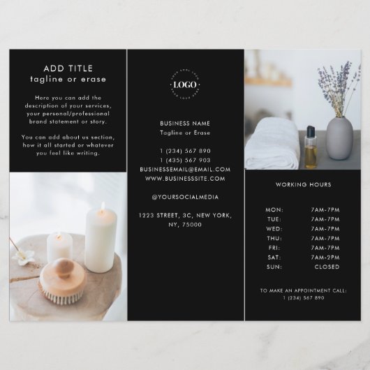 Aangepaste zakelijke Logo - zwarte drieledige broc (Voorkant)